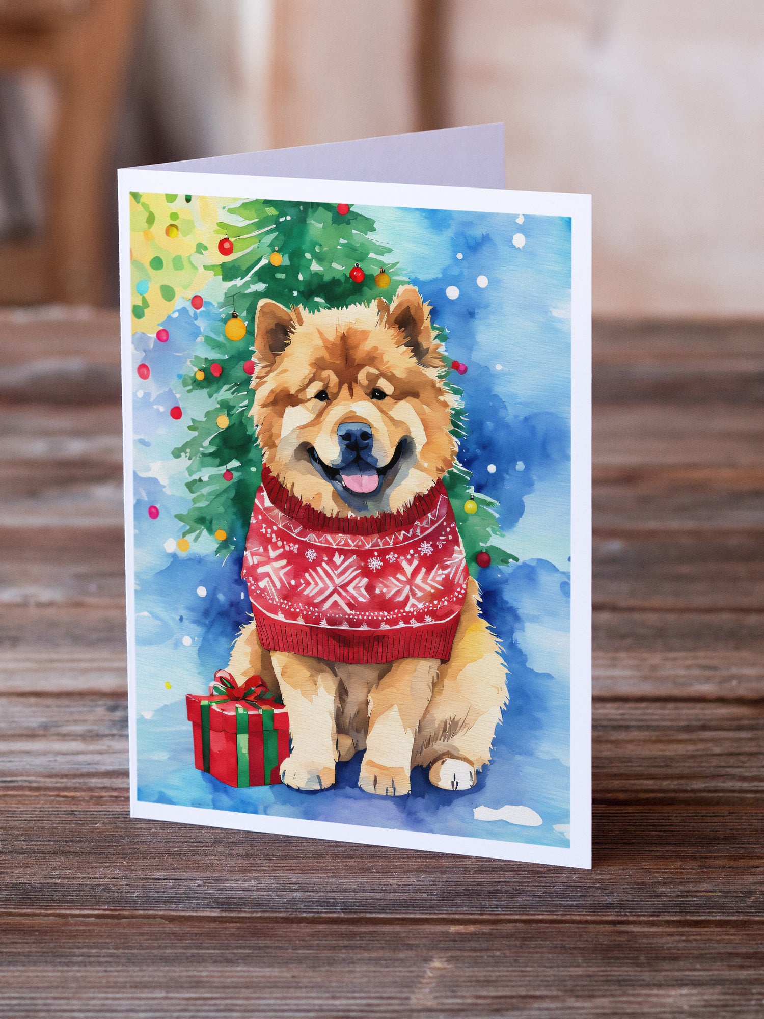 Chow Chow Christmas Greeting Cards Pack of 8