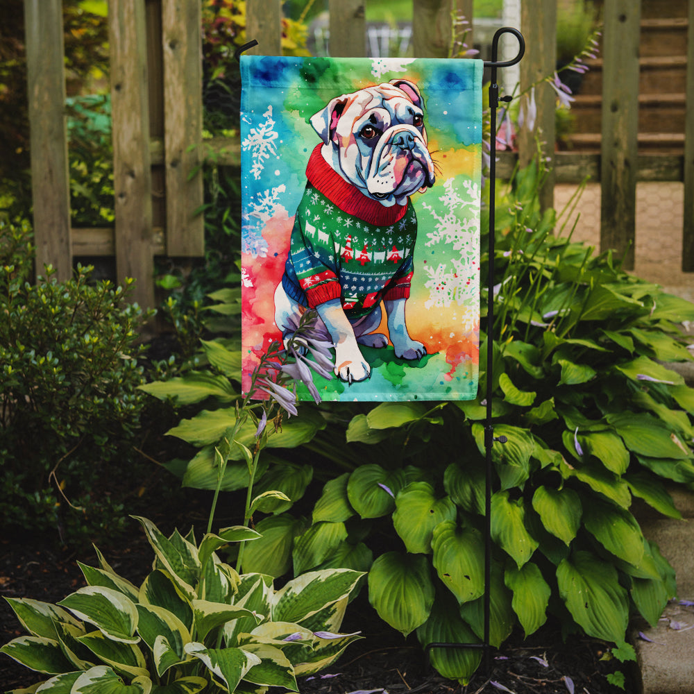 English Bulldog Christmas Garden Flag