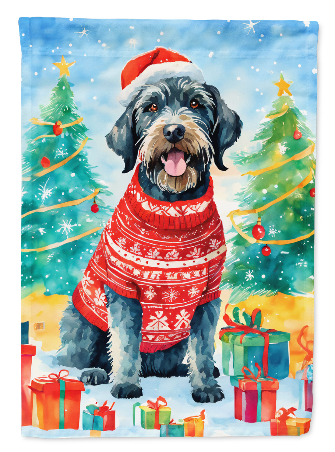 Buy this German Wirehaired Pointer Christmas House Flag