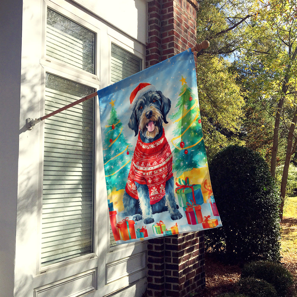 German Wirehaired Pointer Christmas House Flag