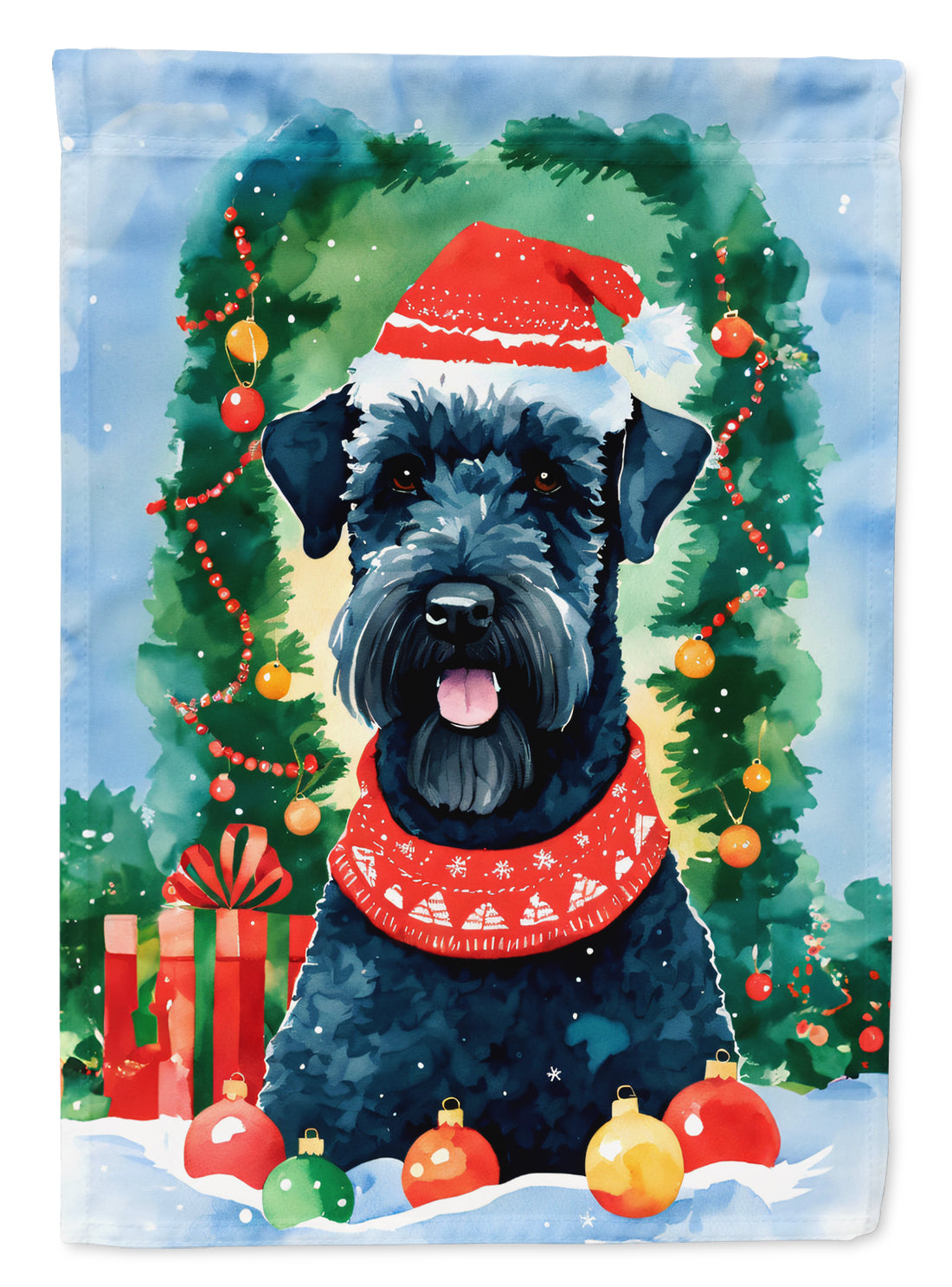 Buy this Kerry Blue Terrier Christmas House Flag