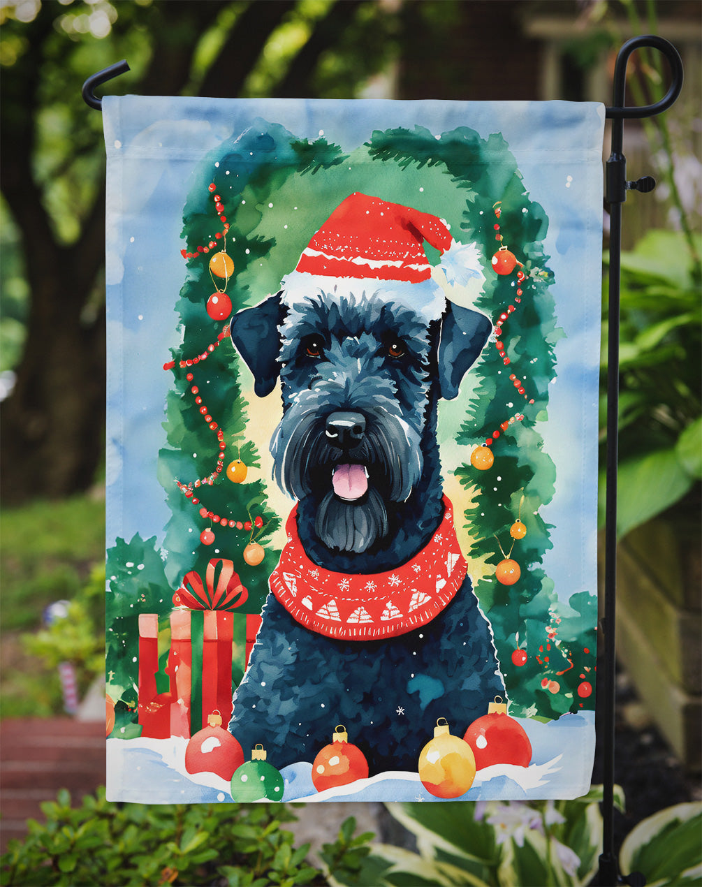Kerry Blue Terrier Christmas Garden Flag