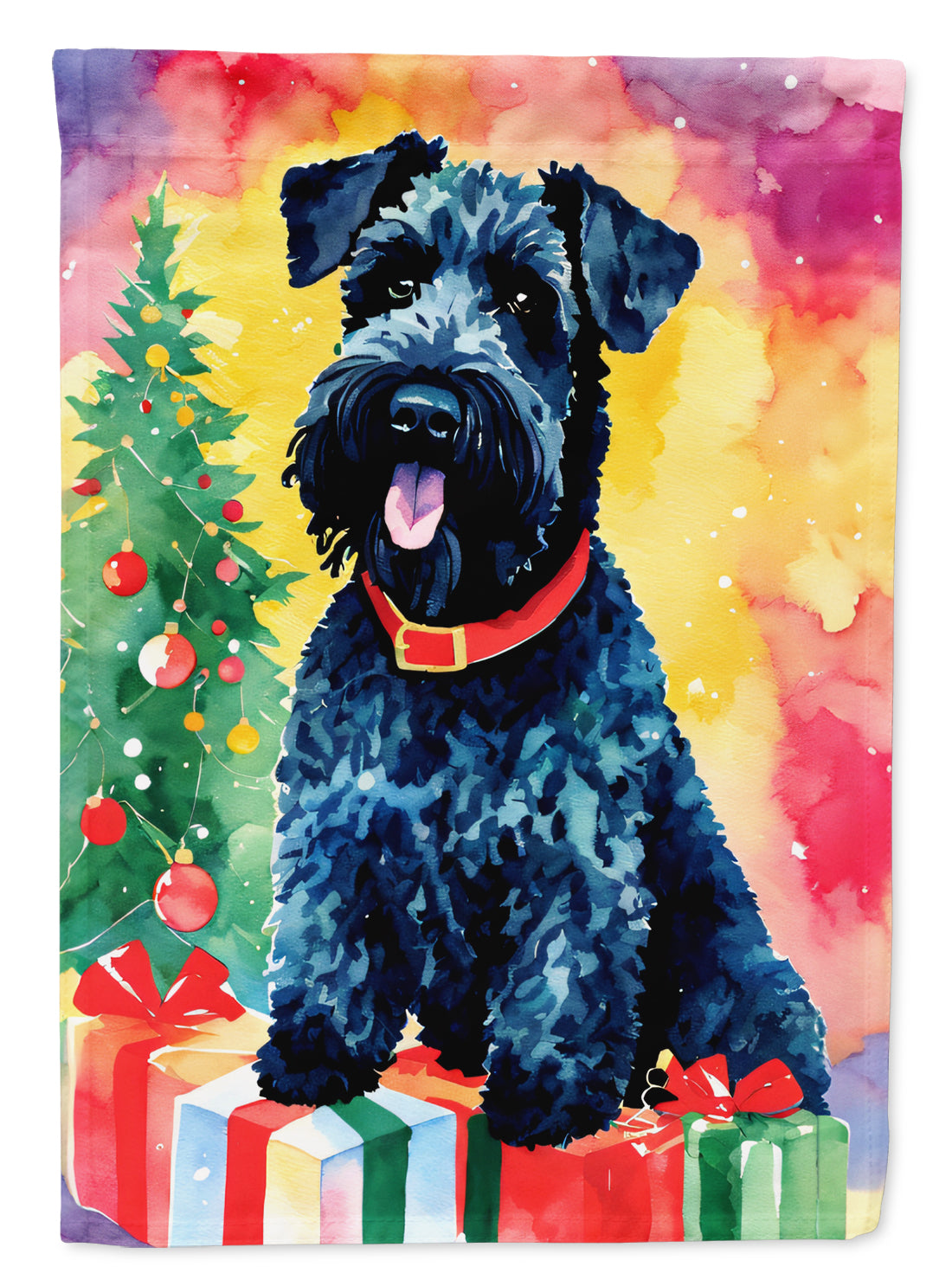 Buy this Kerry Blue Terrier Christmas House Flag