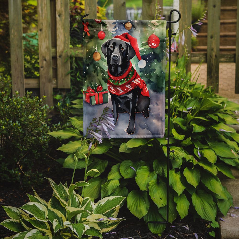 Black Labrador Retriever Christmas Garden Flag