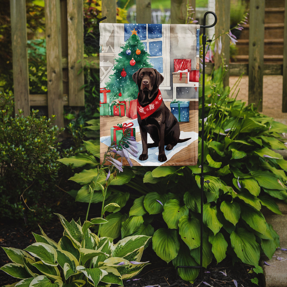 Buy this Chocolate Labrador Retriever Christmas Garden Flag