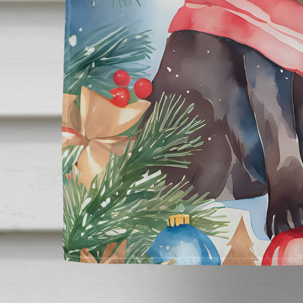 Chocolate Labrador Retriever Christmas House Flag