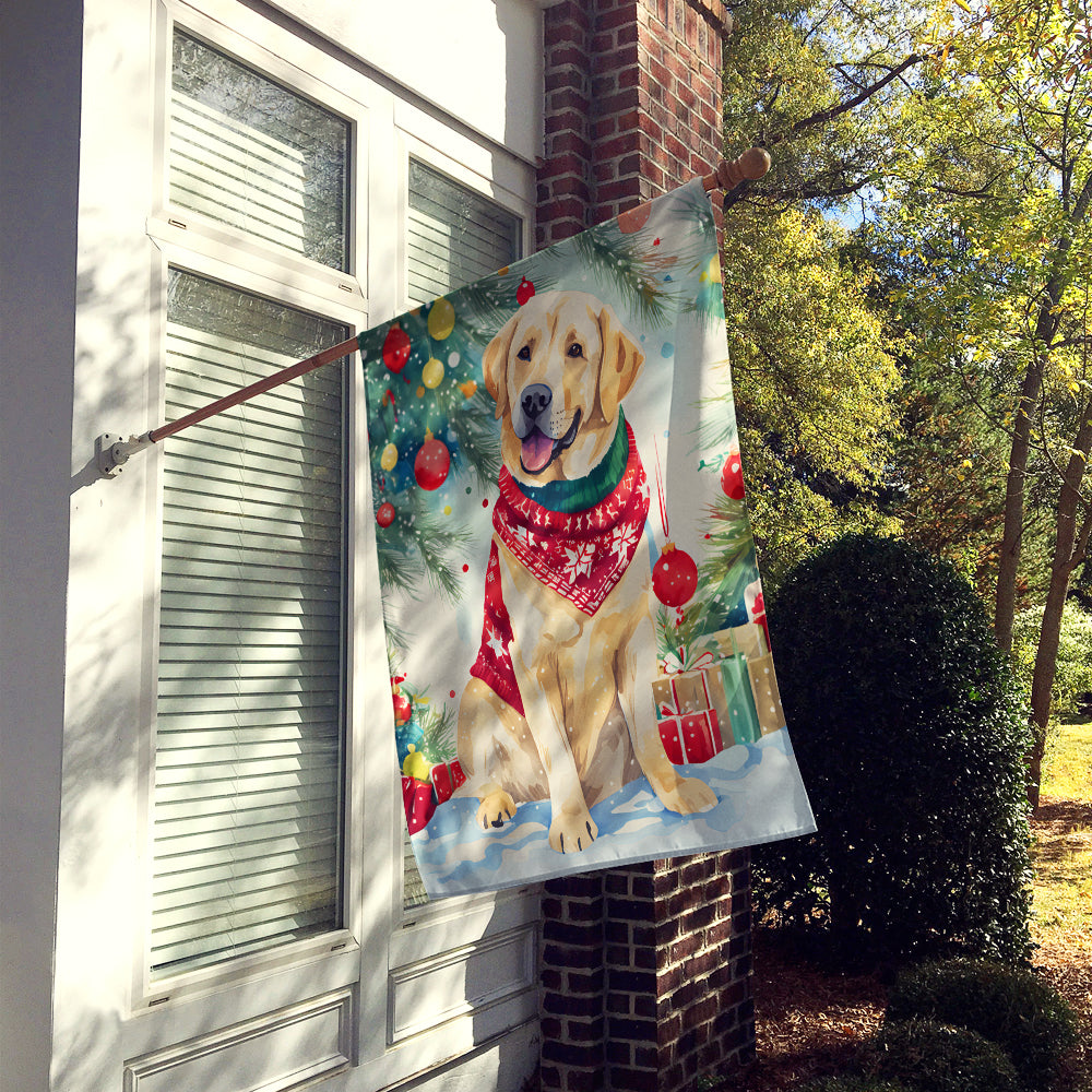 Yellow Labrador Retriever Christmas House Flag
