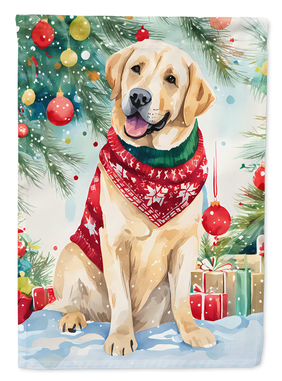 Buy this Yellow Labrador Retriever Christmas Garden Flag