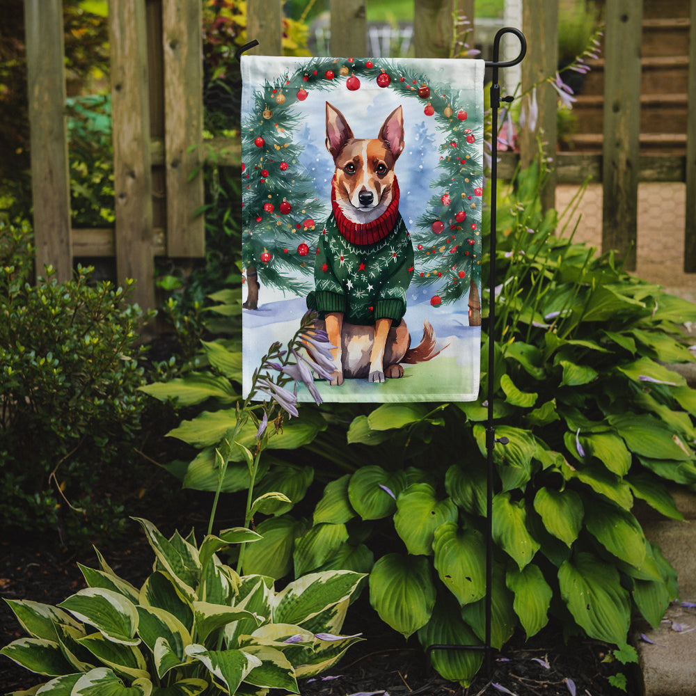 Caroline's Treasures Lancashire Heeler Christmas Garden Flag – Cozy Dog Holiday Decor with Tree & Presents