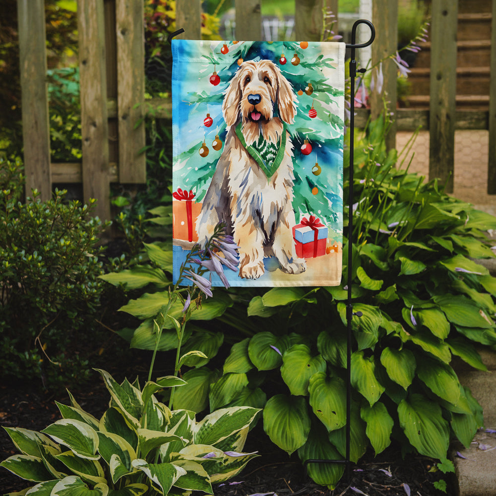 Caroline's Treasures Otterhound Christmas Garden Flag – Cozy Dog Holiday Decor with Tree & Presents