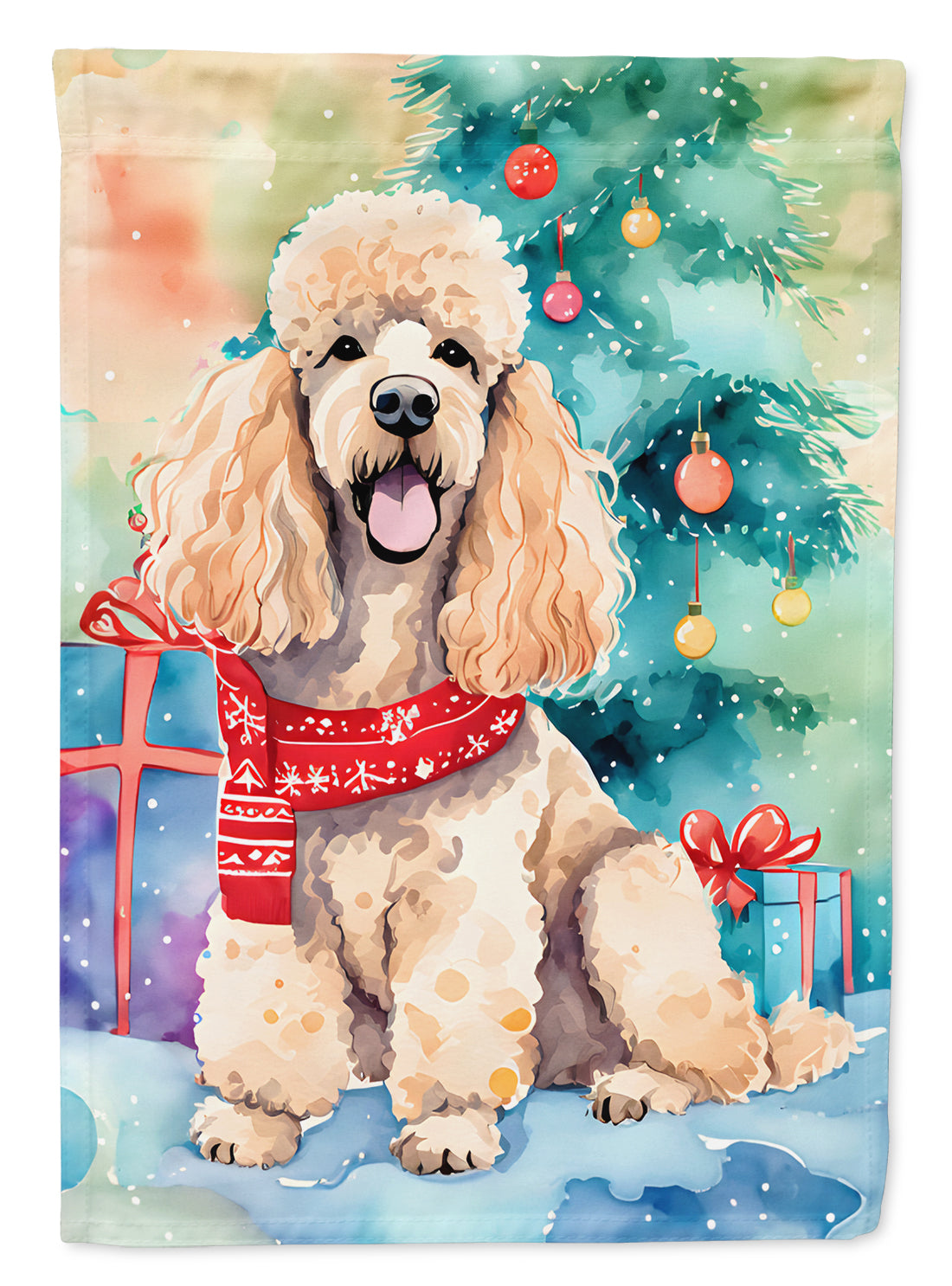 Caroline's Treasures Poodle Christmas House Flag