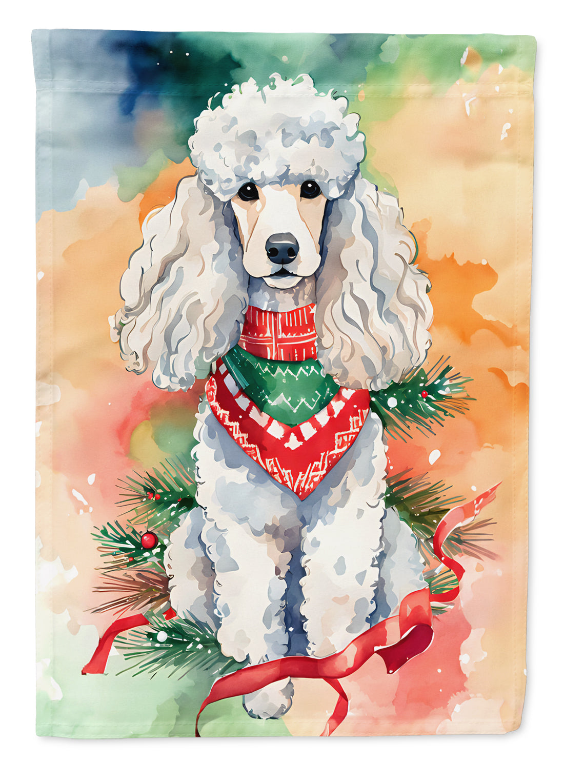 Caroline's Treasures Poodle Christmas House Flag