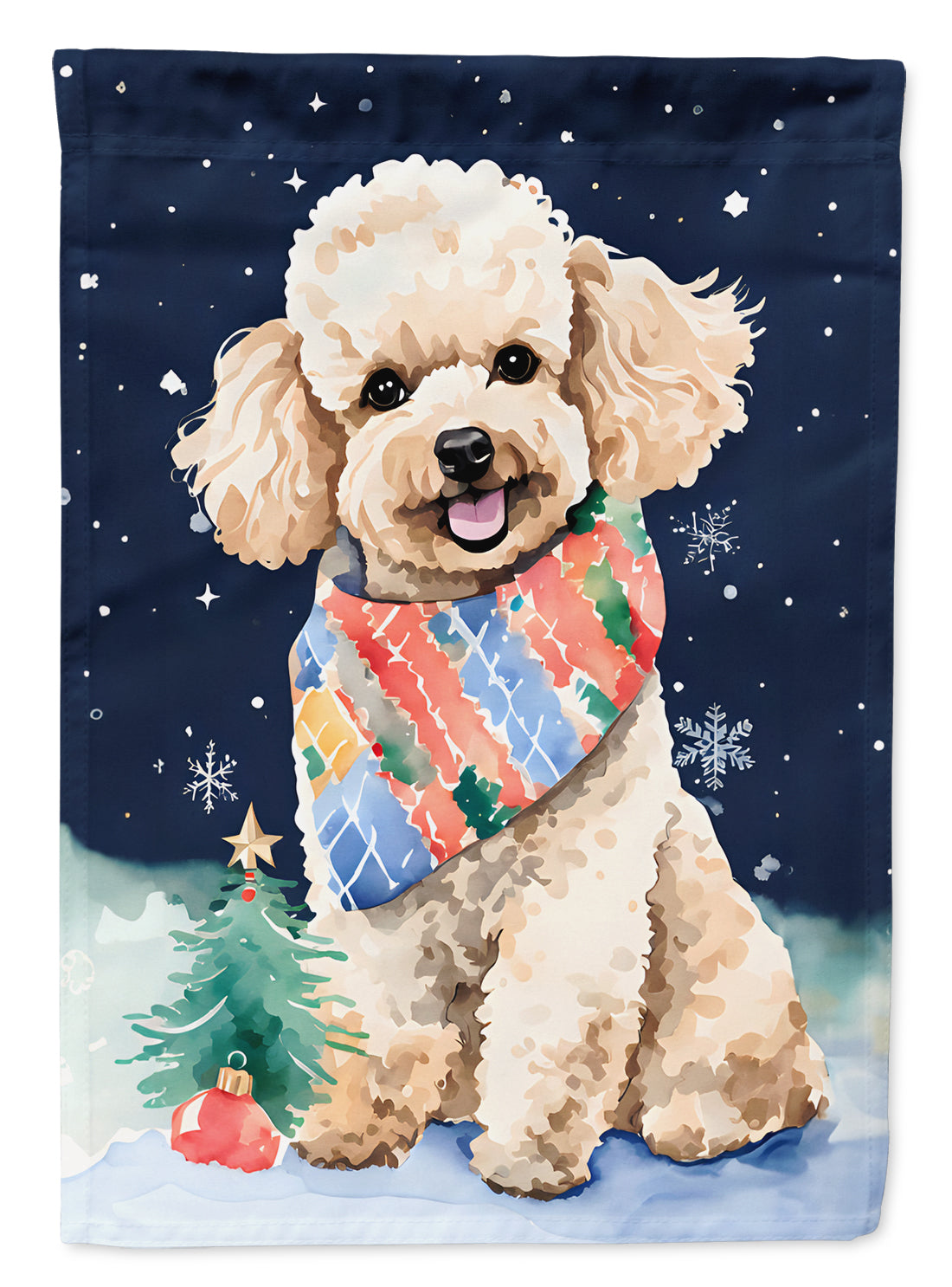 Caroline's Treasures Poodle Christmas House Flag