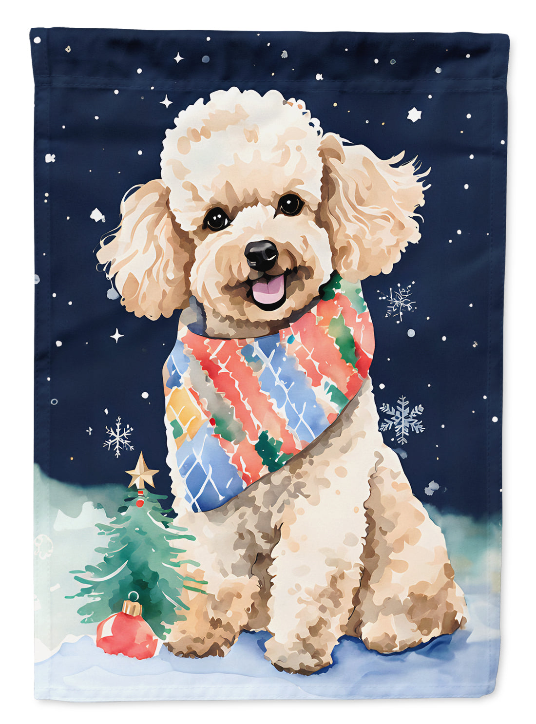Buy this Poodle Christmas House Flag