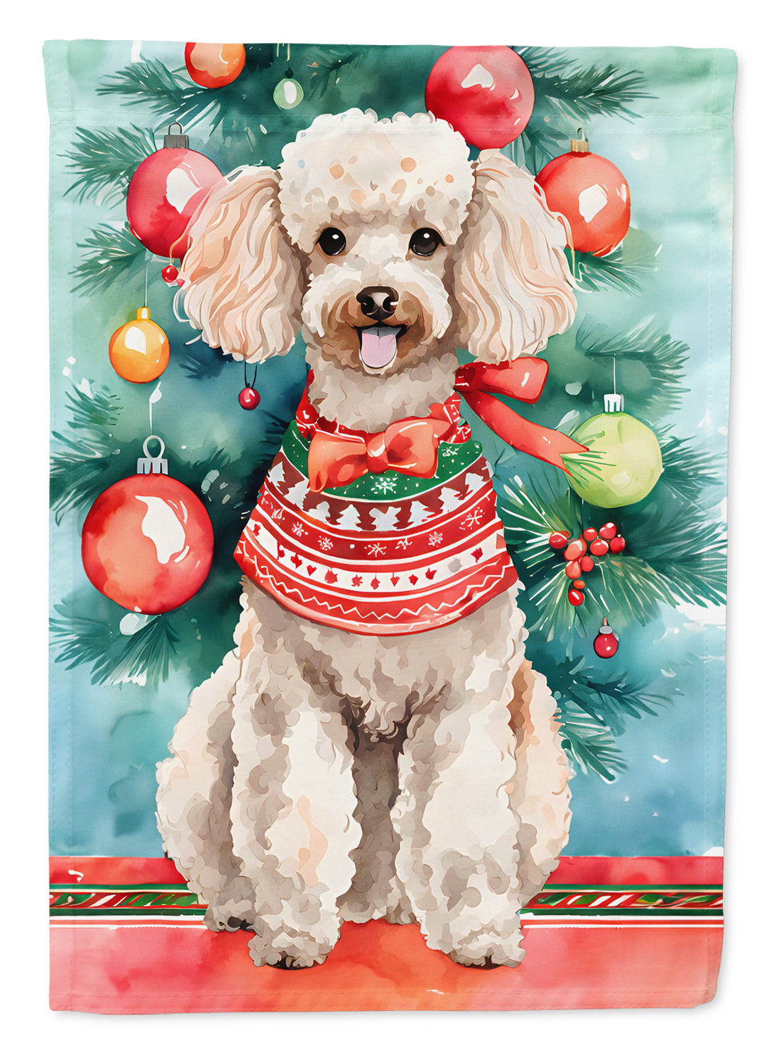 Caroline's Treasures Poodle Christmas House Flag