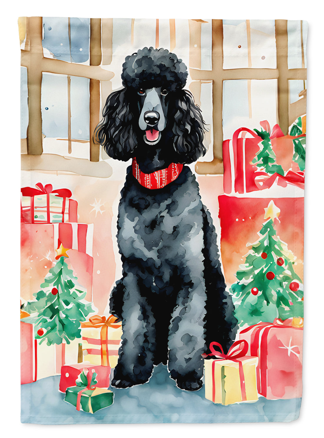 Caroline's Treasures Poodle Christmas House Flag