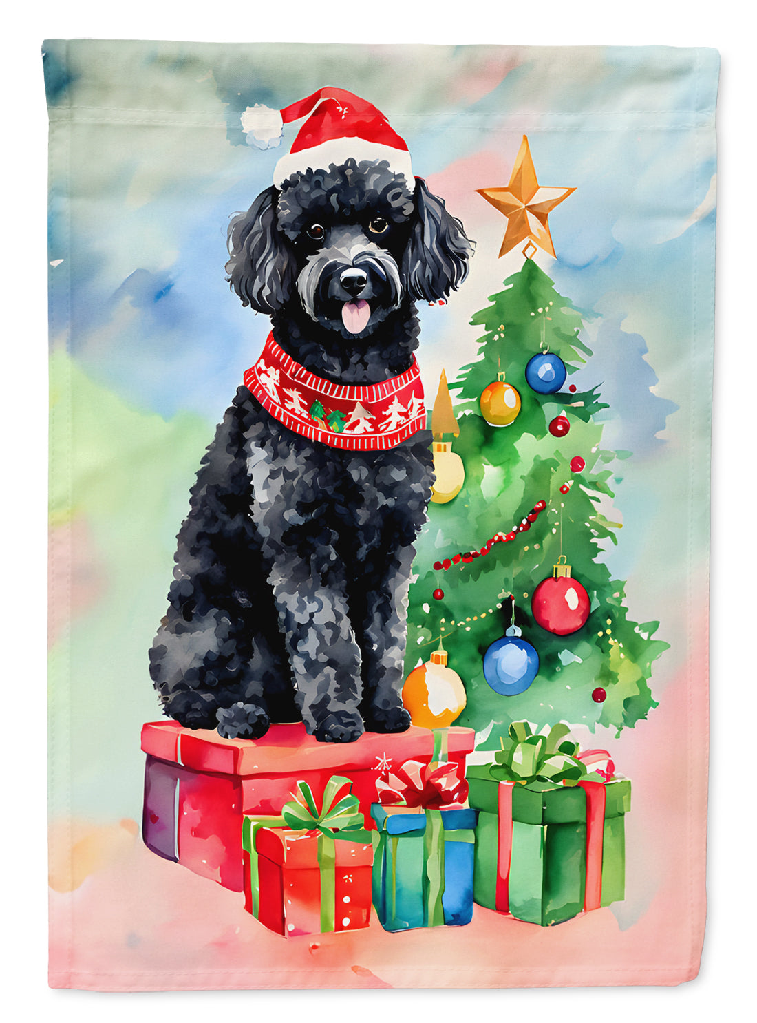 Caroline's Treasures Poodle Christmas House Flag