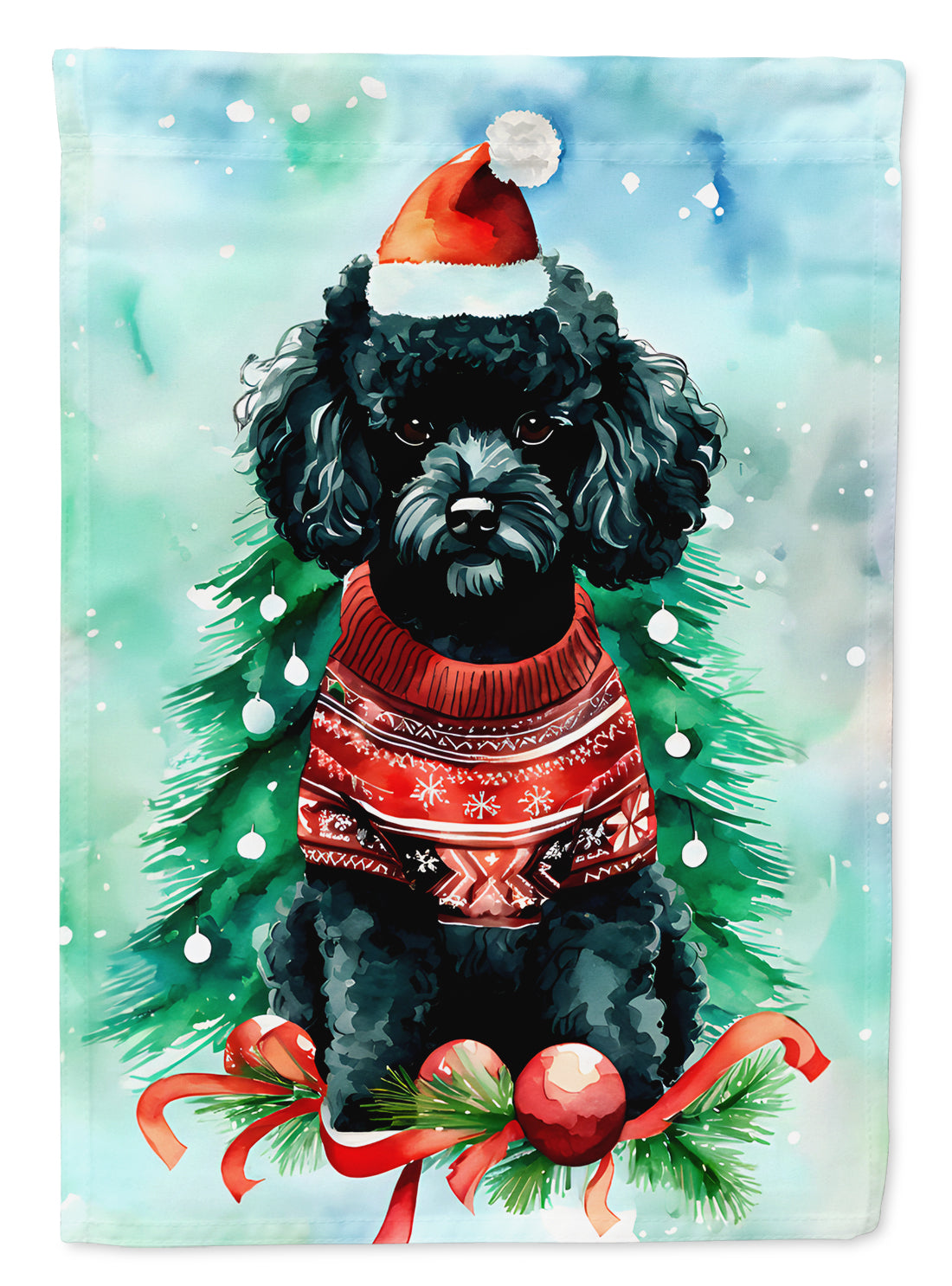 Caroline's Treasures Poodle Christmas House Flag