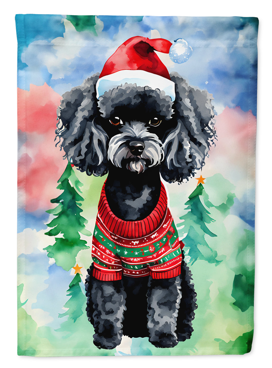 Caroline's Treasures Poodle Christmas House Flag