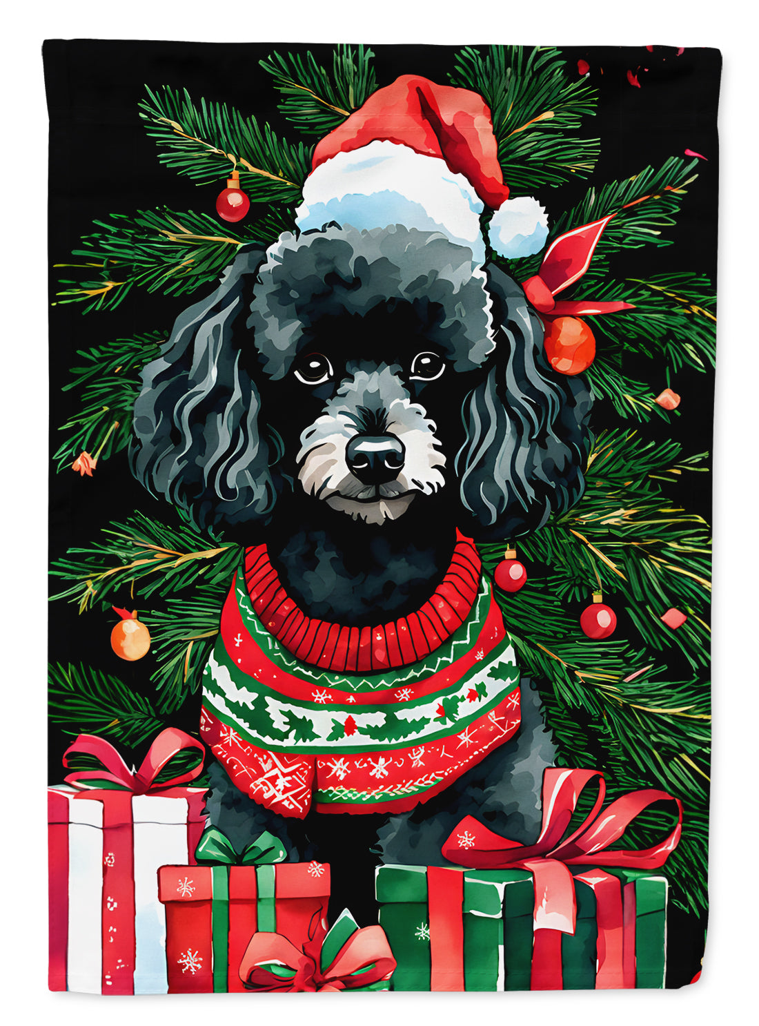 Caroline's Treasures Poodle Christmas House Flag