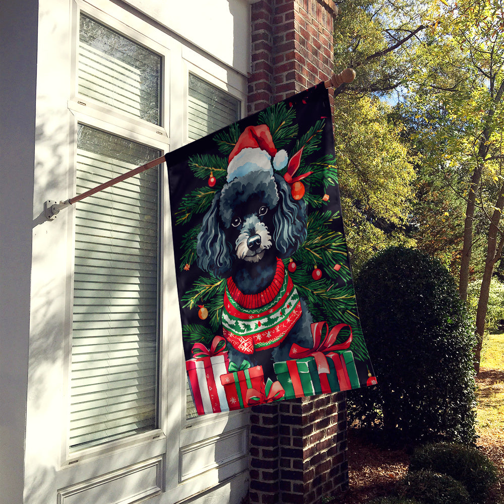 Poodle Christmas House Flag