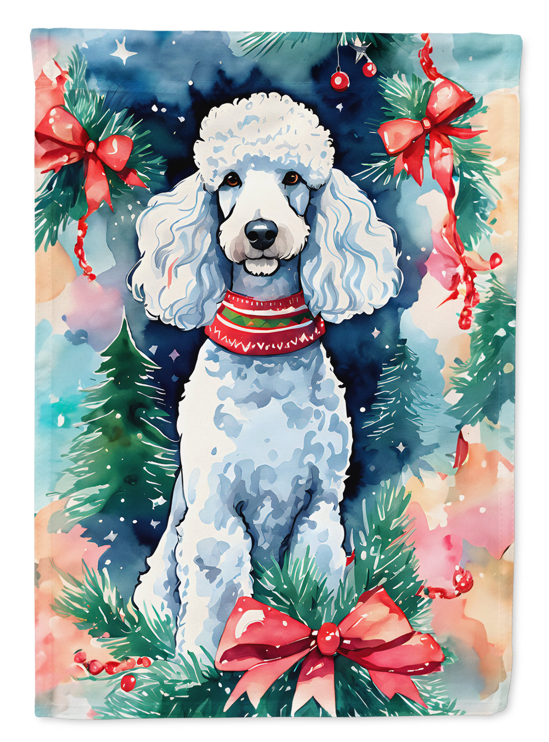 Caroline's Treasures Poodle Christmas House Flag