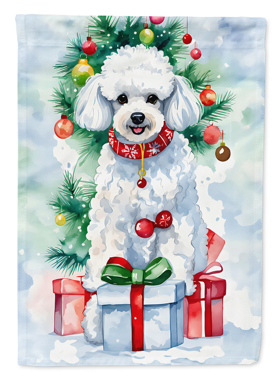 Caroline's Treasures Poodle Christmas House Flag