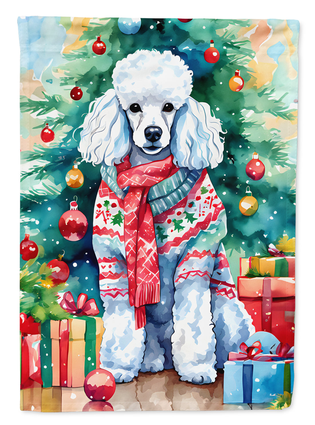 Caroline's Treasures Poodle Christmas House Flag