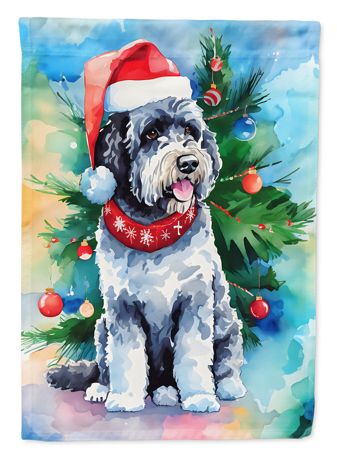 Buy this Portuguese Water Dog Christmas House Flag