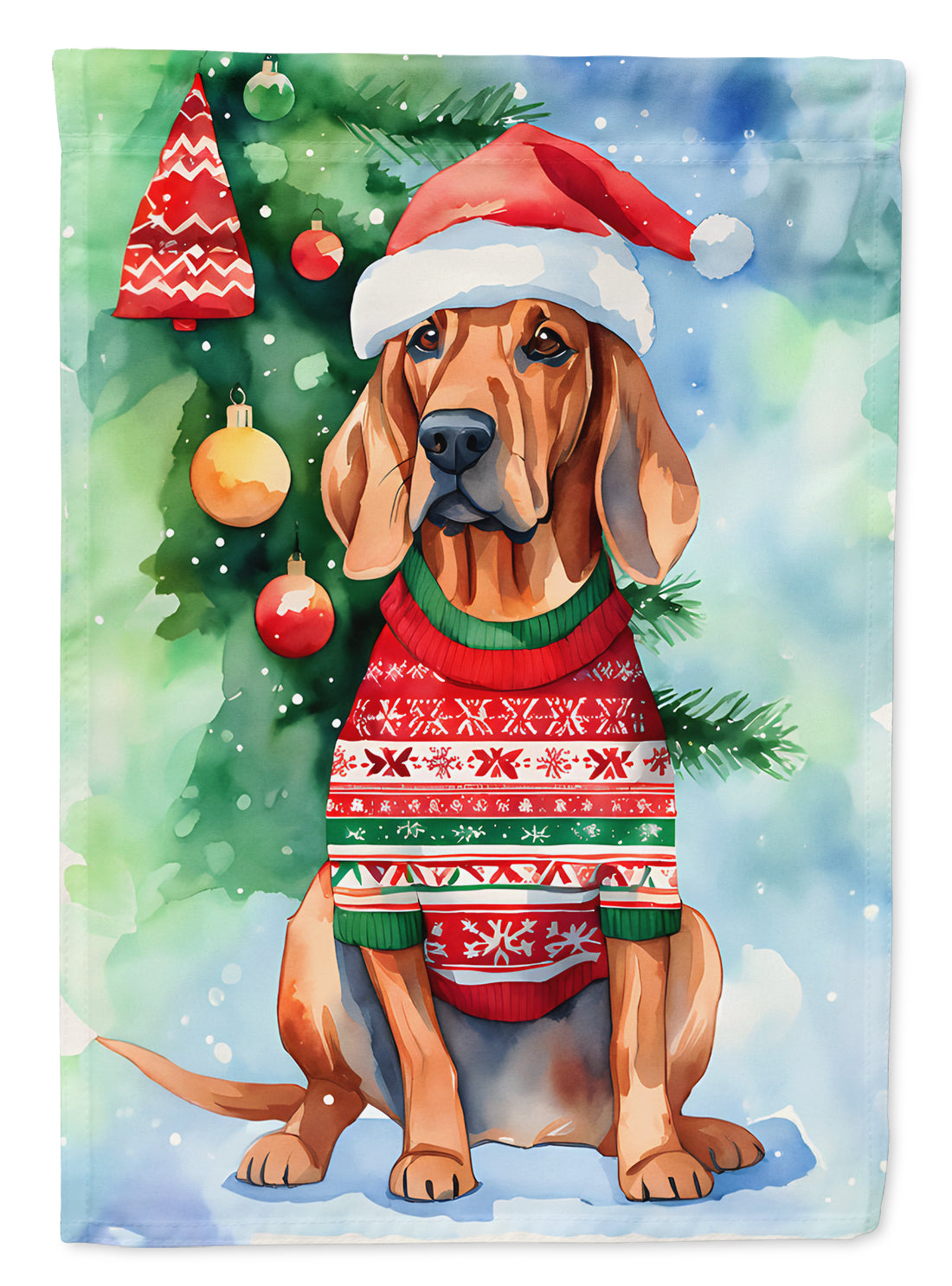 Buy this Redbone Coonhound Christmas House Flag