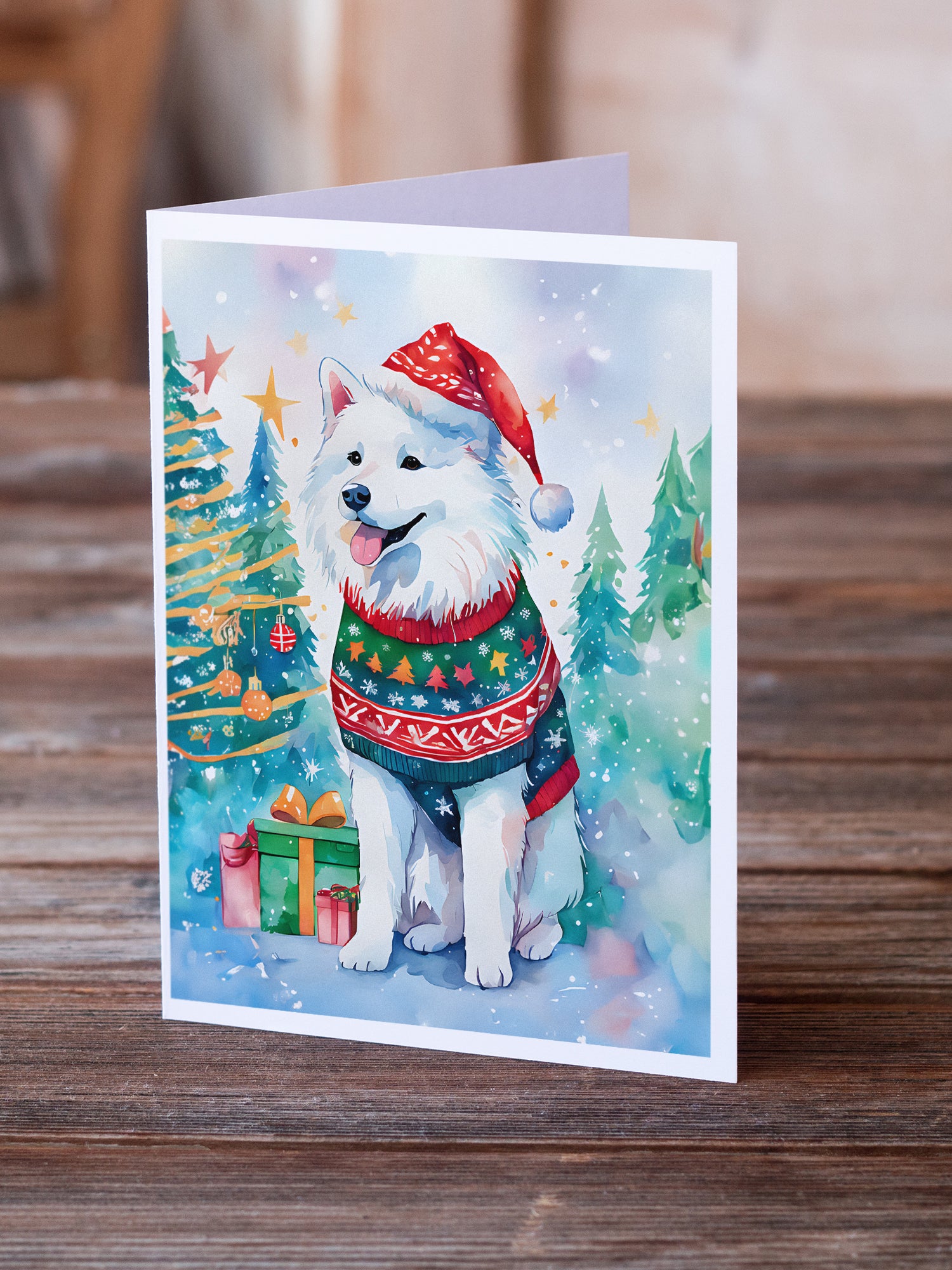 Samoyed Christmas Greeting Cards Pack of 8