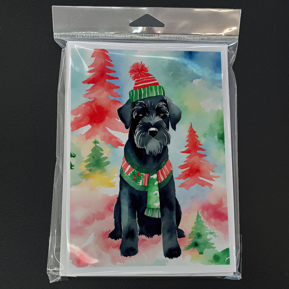 Schnauzer Christmas Greeting Cards Pack of 8