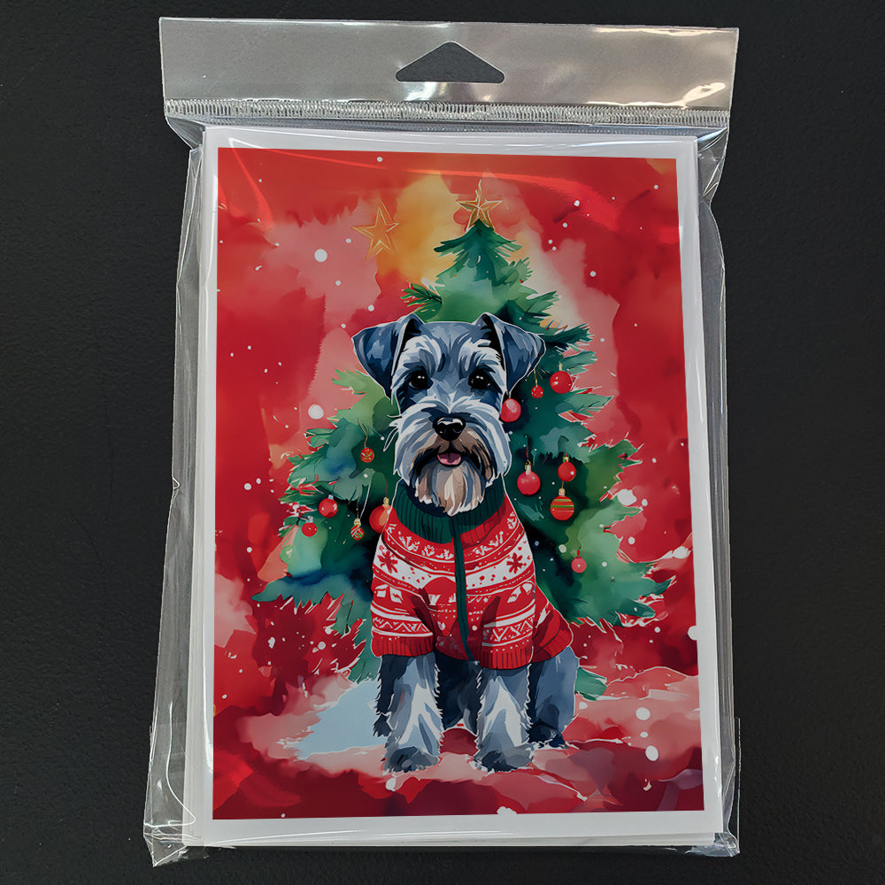 Schnauzer Christmas Greeting Cards Pack of 8