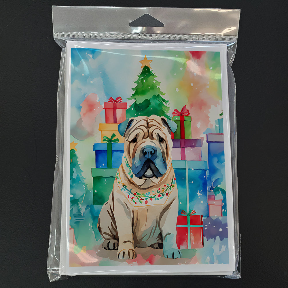 Shar Pei Christmas Greeting Cards Pack of 8