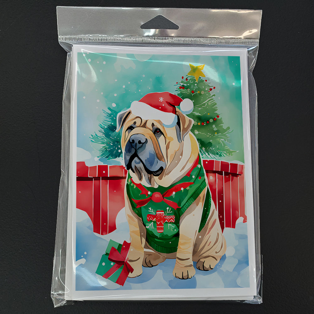 Shar Pei Christmas Greeting Cards Pack of 8