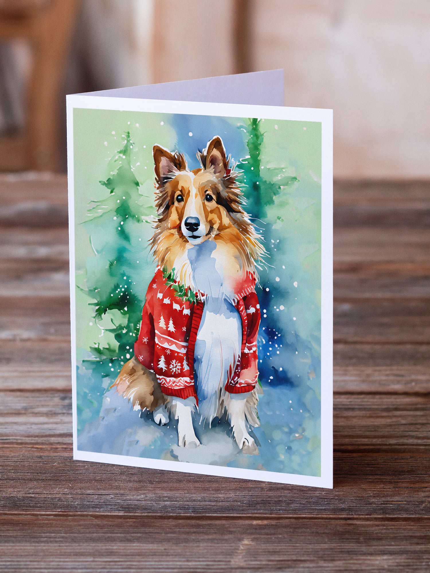 Sheltie Christmas Greeting Cards Pack of 8