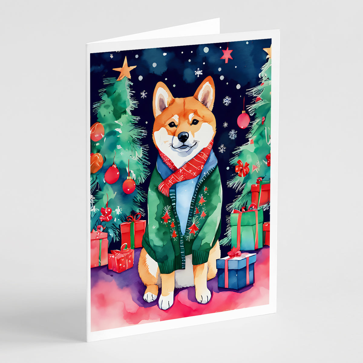 Buy this Shiba Inu Christmas Greeting Cards Pack of 8