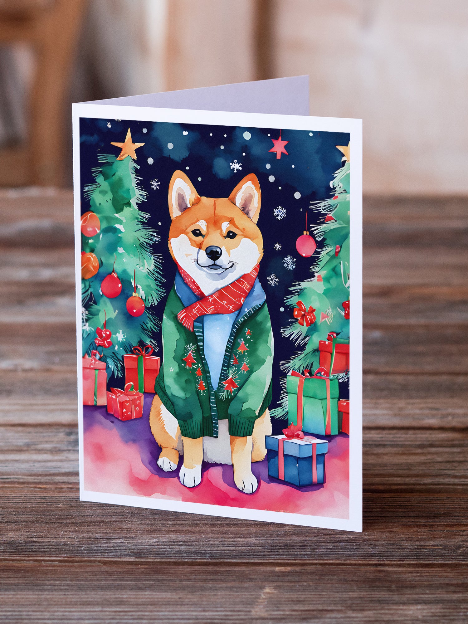 Buy this Shiba Inu Christmas Greeting Cards Pack of 8
