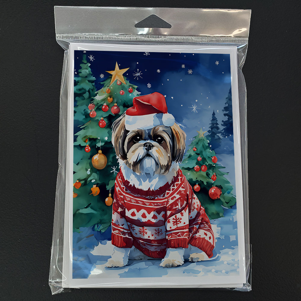 Shih Tzu Christmas Greeting Cards Pack of 8