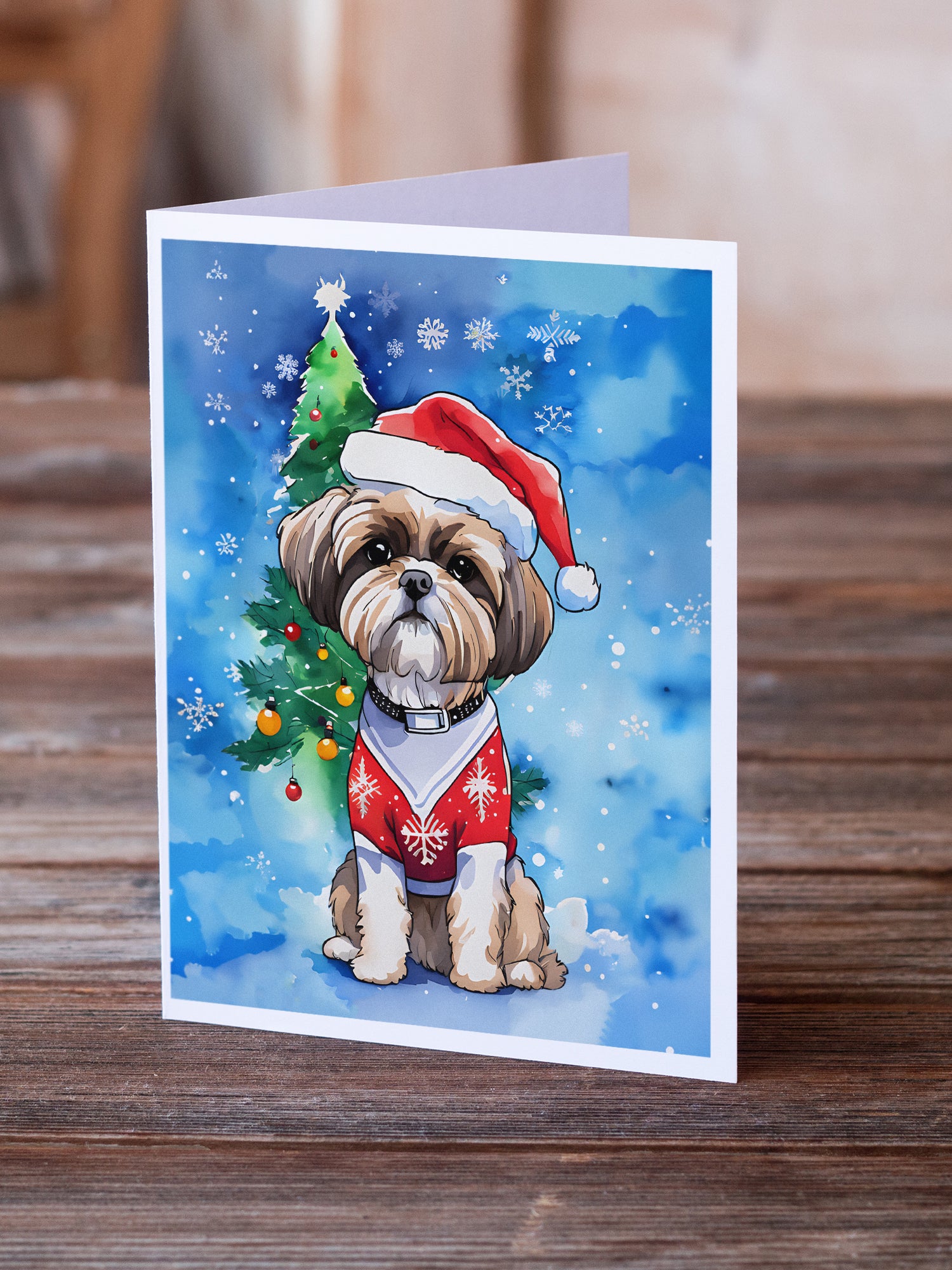 Buy this Shih Tzu Christmas Greeting Cards Pack of 8