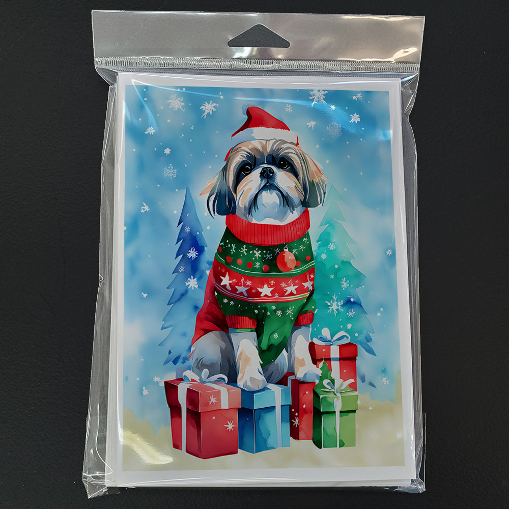 Shih Tzu Christmas Greeting Cards Pack of 8
