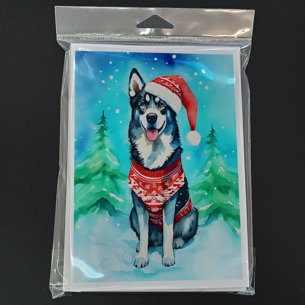 Siberian Husky Christmas Greeting Cards Pack of 8