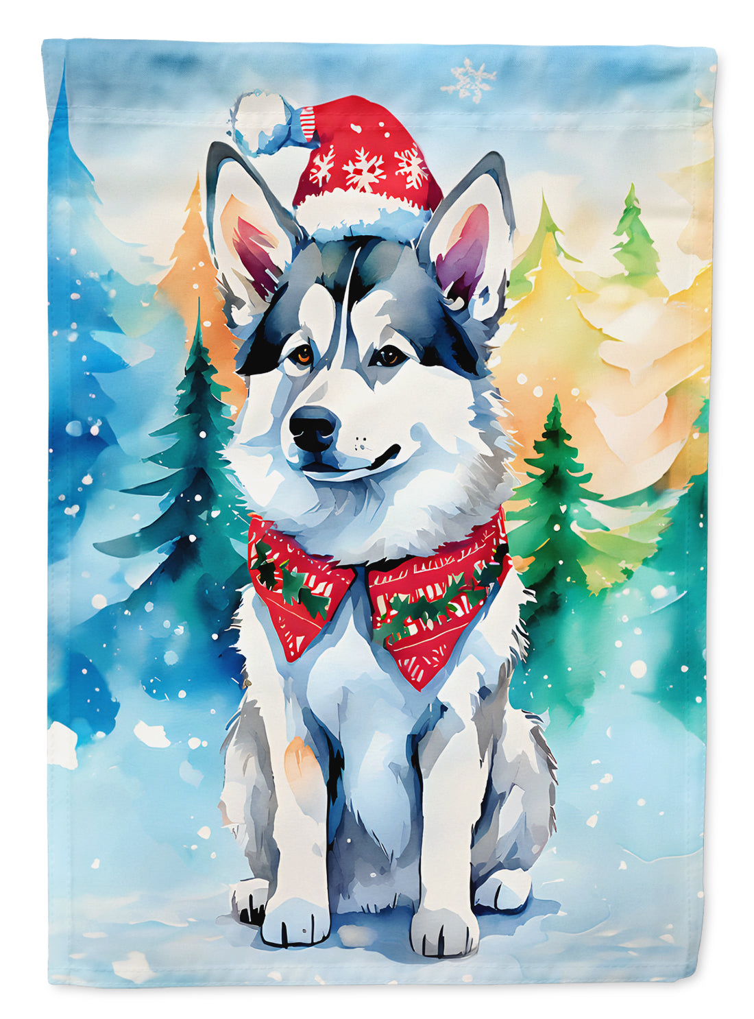 Buy this Siberian Husky Christmas House Flag