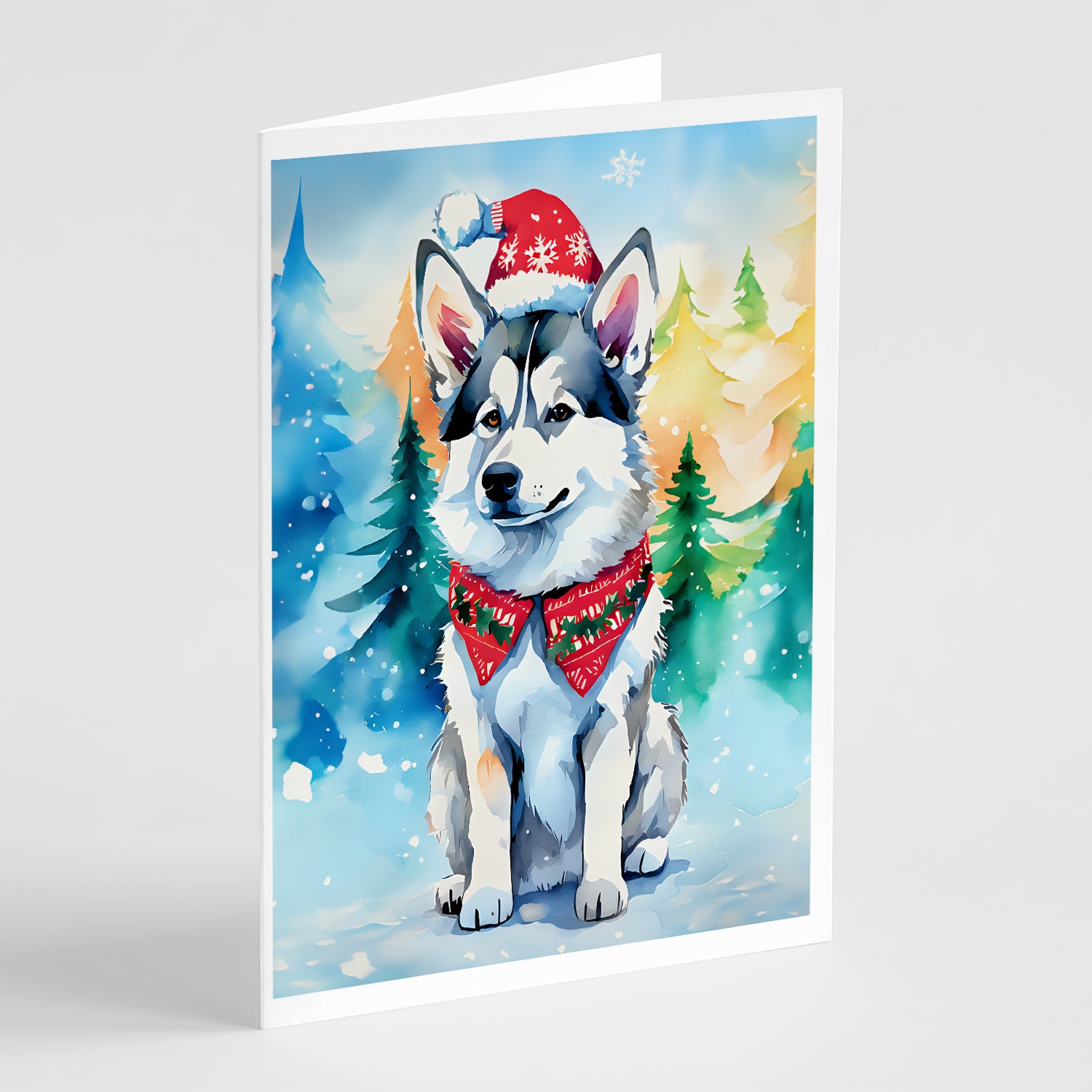 Buy this Siberian Husky Christmas Greeting Cards Pack of 8