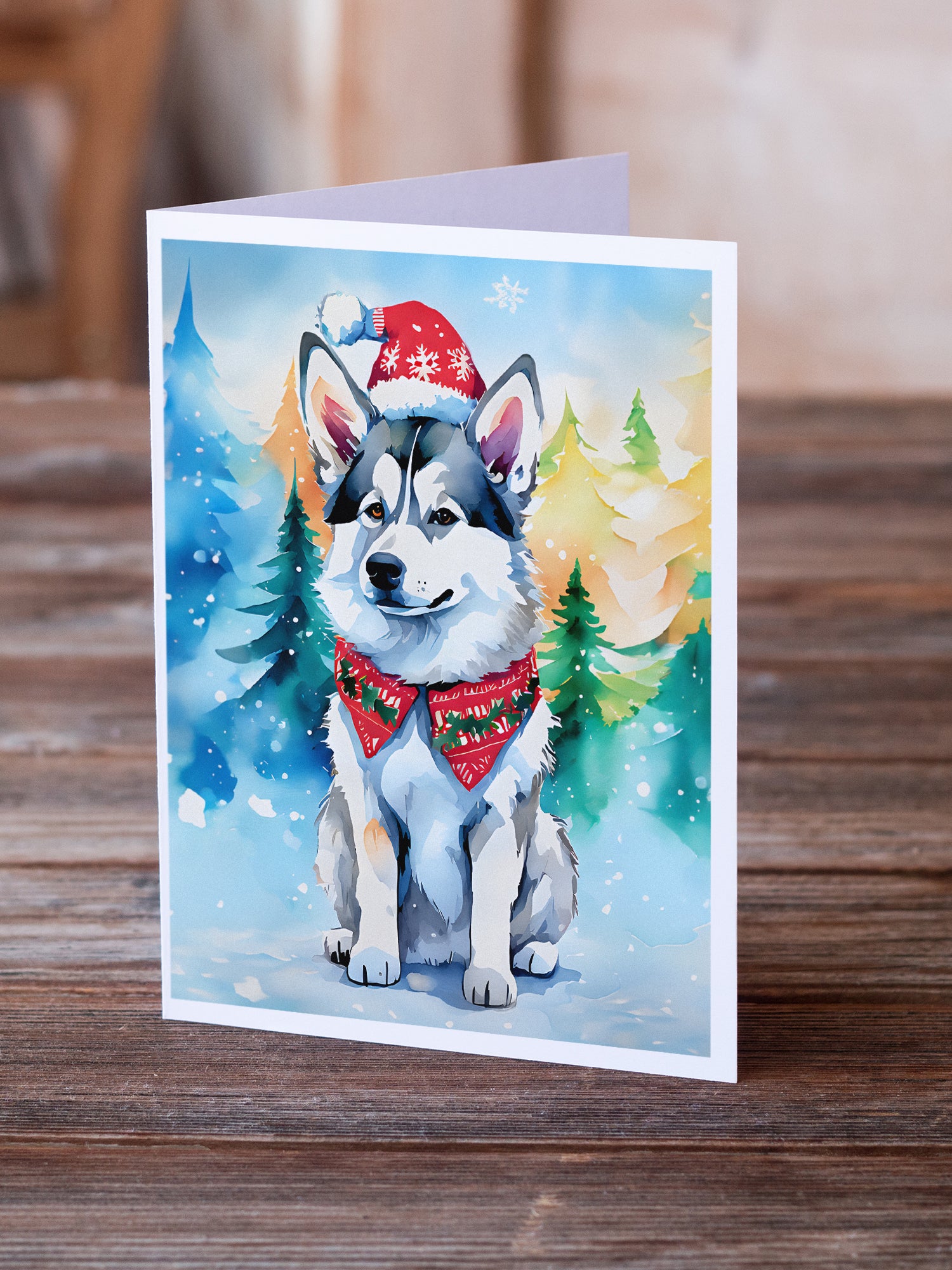 Buy this Siberian Husky Christmas Greeting Cards Pack of 8