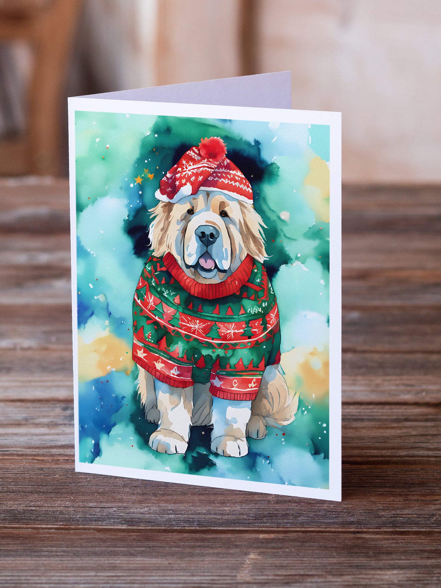 Tibetan Mastiff Christmas Greeting Cards Pack of 8