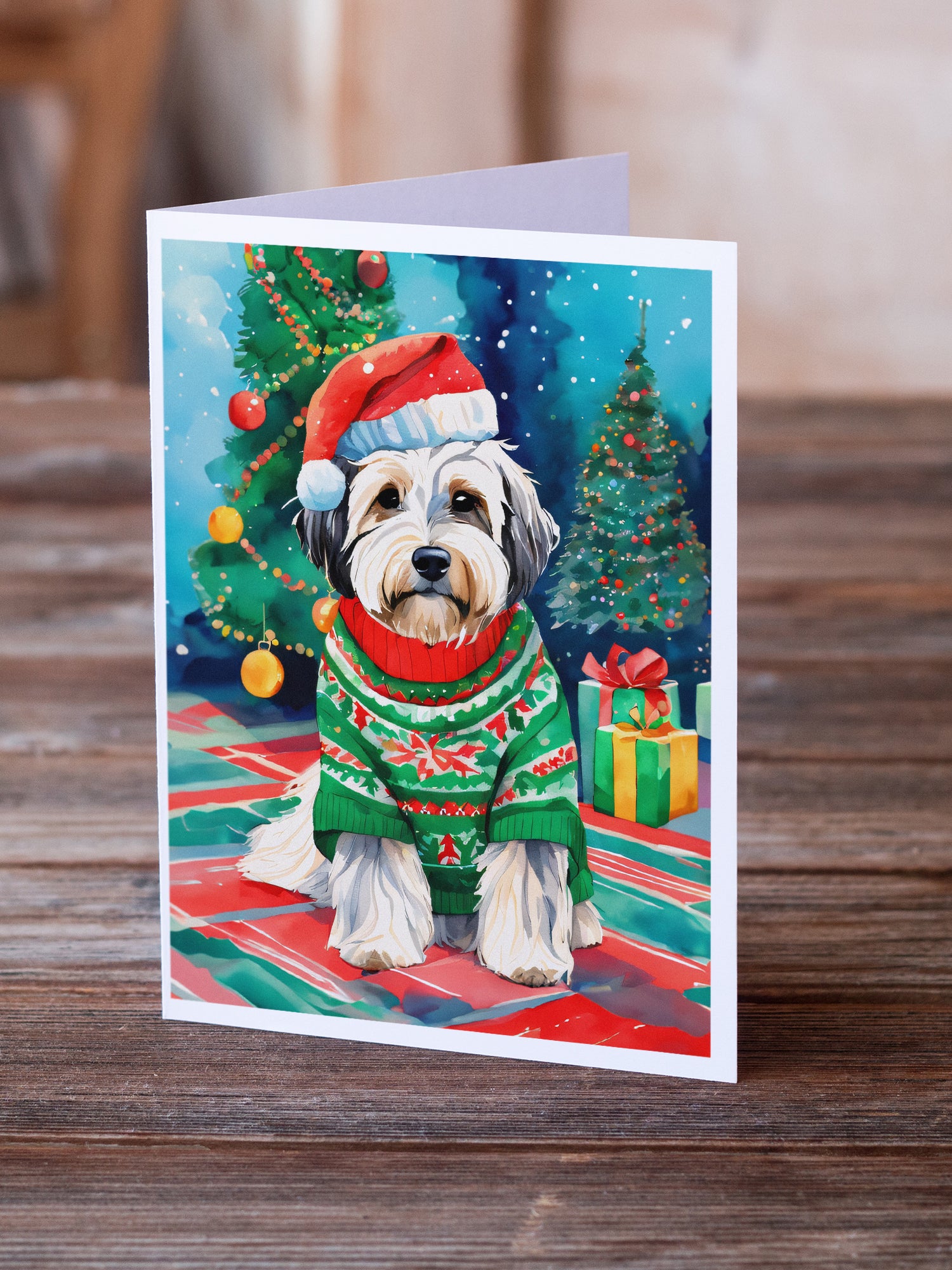 Buy this Tibetan Terrier Christmas Greeting Cards Pack of 8