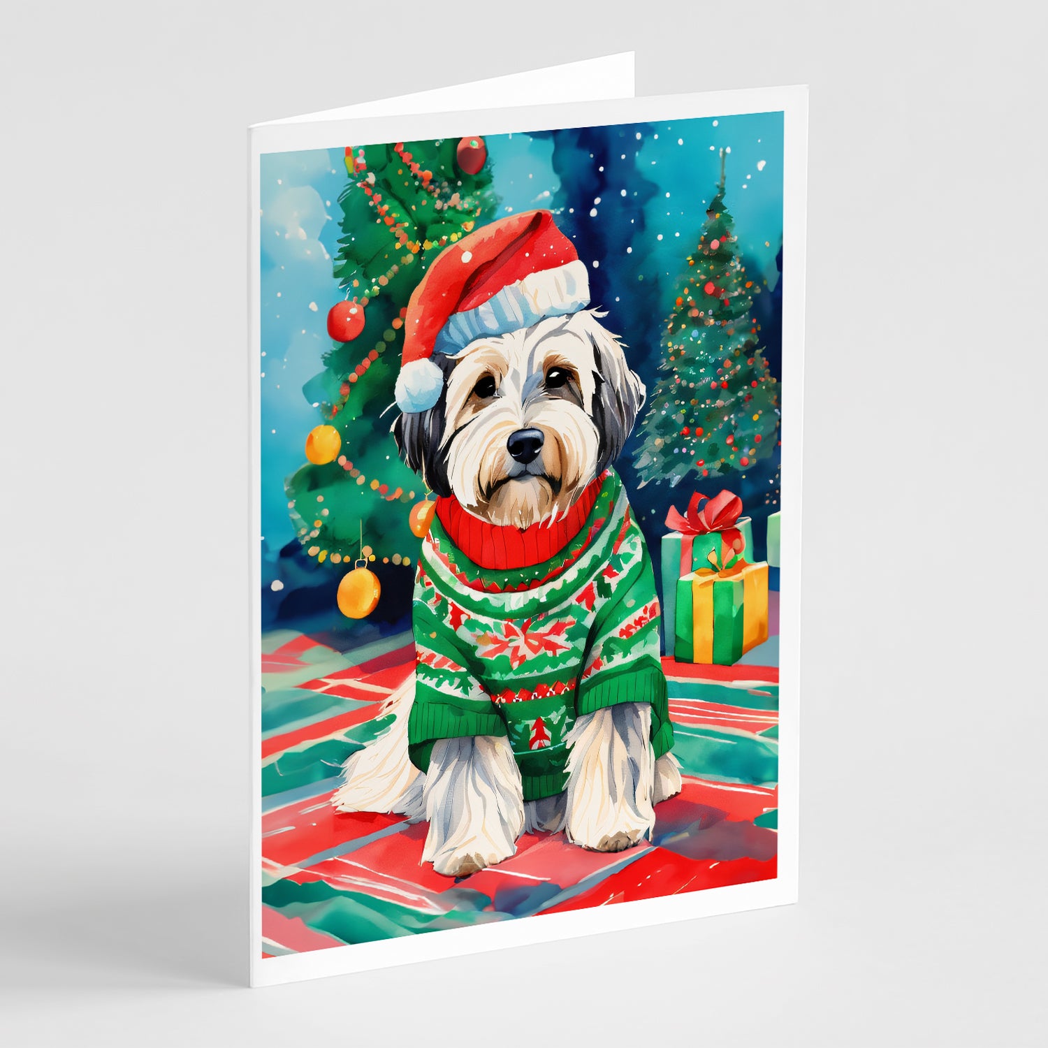 Buy this Tibetan Terrier Christmas Greeting Cards Pack of 8