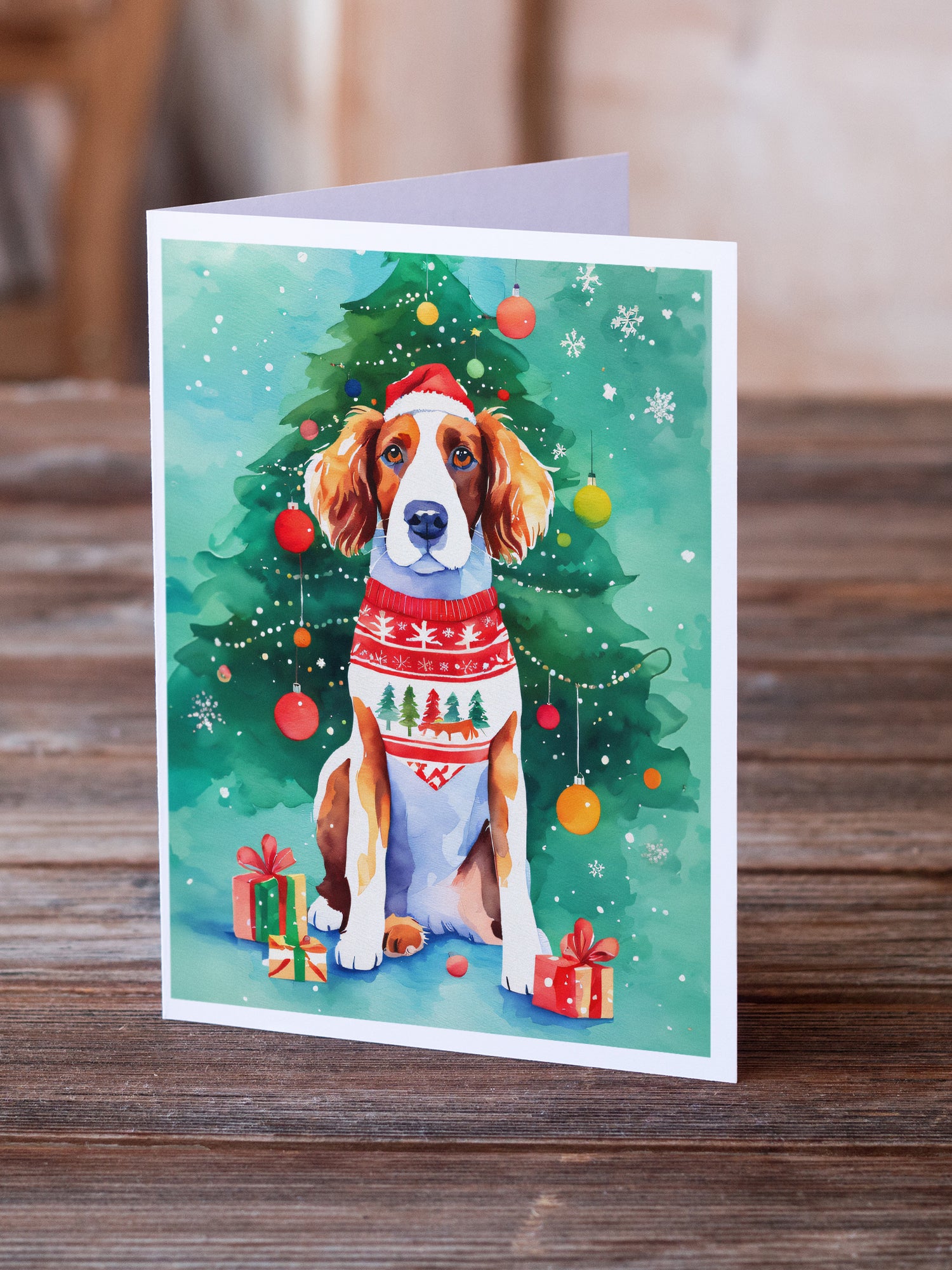 Welsh Springer Spaniel Christmas Greeting Cards Pack of 8