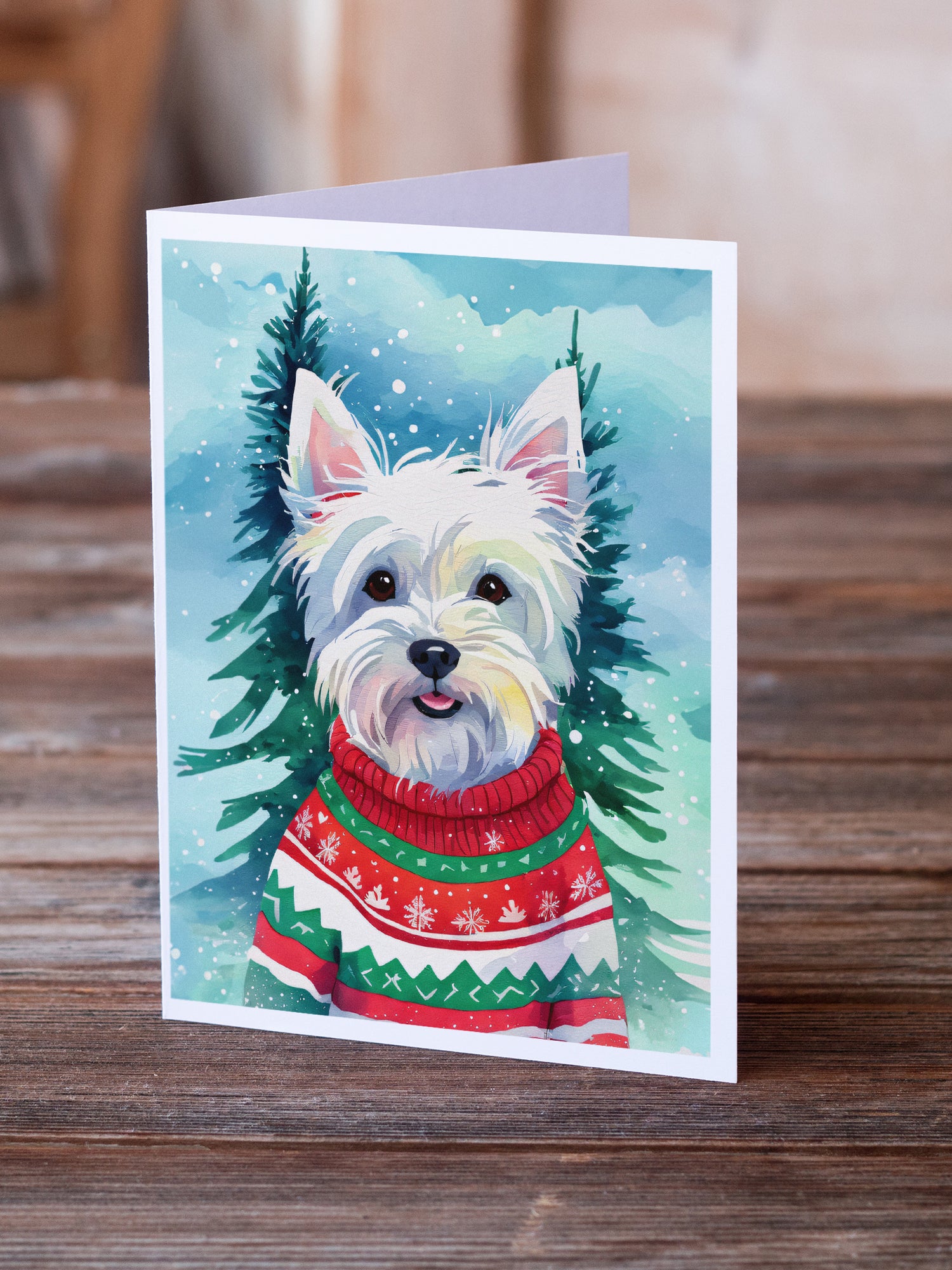 Buy this Westie Christmas Greeting Cards Pack of 8
